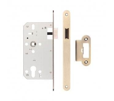 Frelan JL-DL60RAB DIN Latch (Radius) - Antique Brass