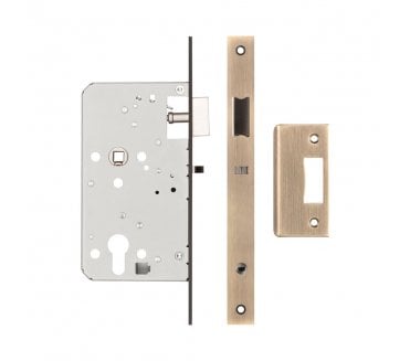 Frelan JL-DNL60AB DIN Euro Profile Night Latch - Antique Brass
