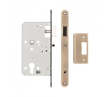 Frelan JL-DNL60RAB DIN Euro Profile Night Latch (Radius) - Antique Brass
