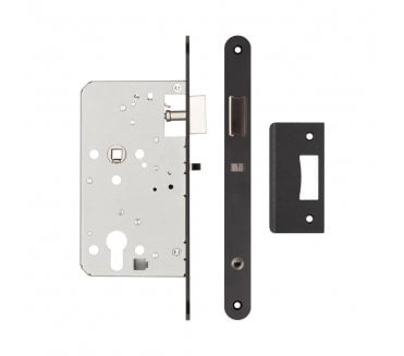 Frelan JL-DNL60RMB DIN Euro Profile Night Latch (Radius) - Matt Black