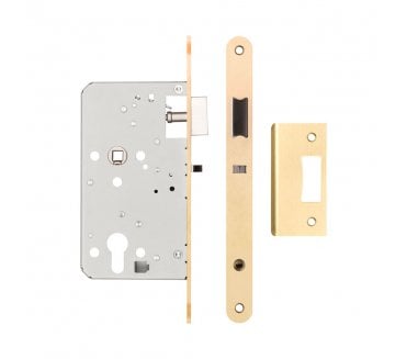 Frelan JL-DNL60RSB DIN Euro Profile Night Latch (Radius) - Satin Brass