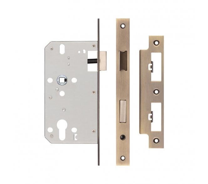 Frelan JL-DS60AB DIN Euro Profile Sashlock - Antique Brass