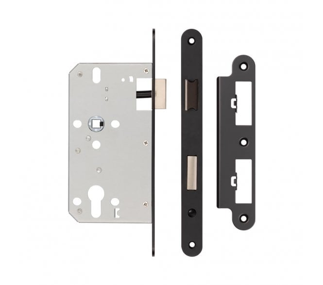 Frelan JL-DS60RMB DIN Euro Profile Sashlock (Radius) - Matt Black