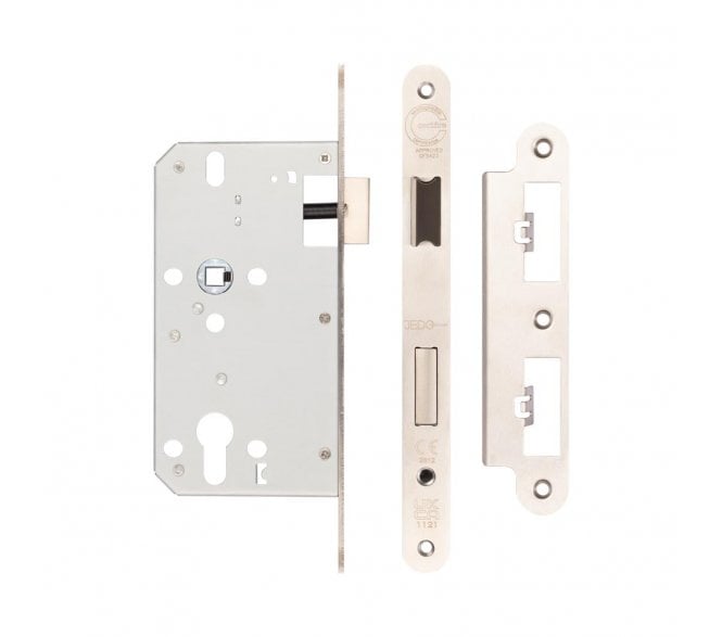 Frelan JL-DS60RSSS DIN Euro Profile Sashlock (Radius) - Satin Stainless Steel