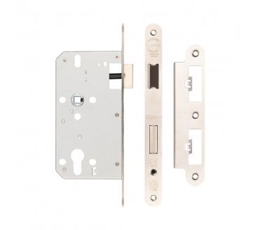 Frelan JL-DS60RSSS DIN Euro Profile Sashlock (Radius) - Satin Stainless Steel