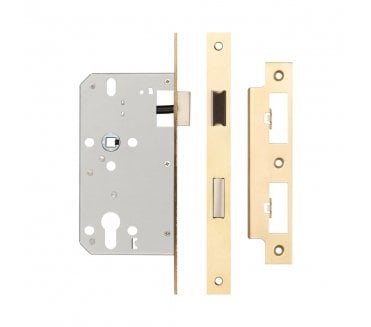 Frelan JL-DS60SB DIN Euro Profile Sashlock - Satin Brass