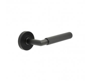 Frelan JMB401 Knurled Lever on Round Rose - Matt Black