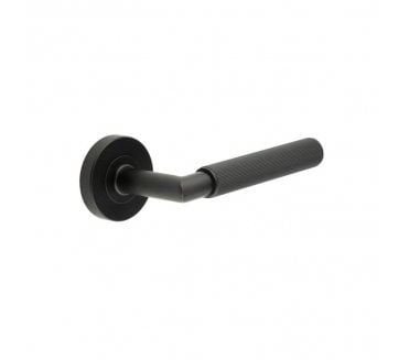 Frelan JMB402 Lines Lever on Round Rose - Matt Black