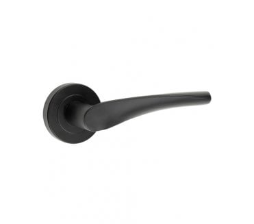 Frelan JMB504 Twirl Door Handles On Round Rose - Matt Black