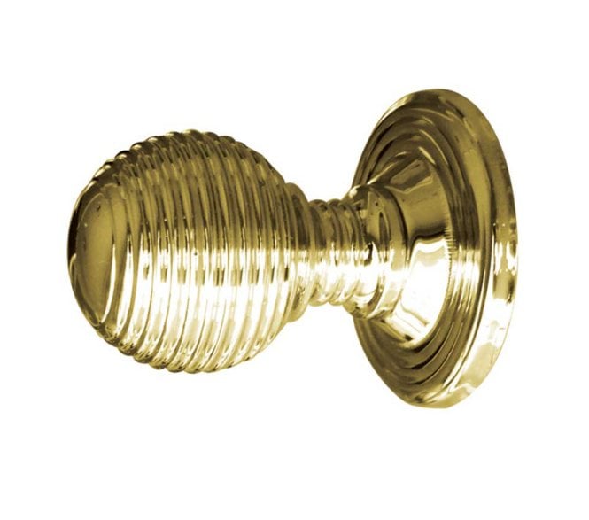 Frelan JR23 Reeded Cabinet Knobs - Polished Brass