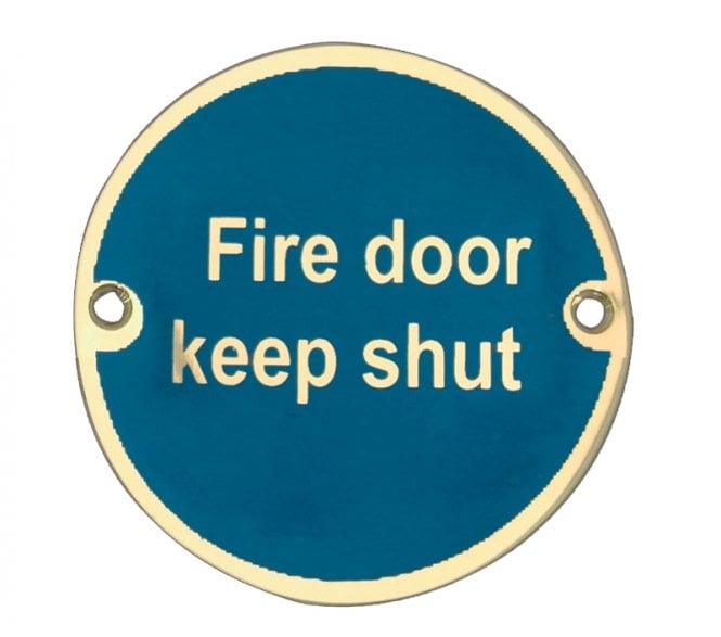 Frelan JS100 Fire Door Keep Shut Disc 75mm - Polished Brass
