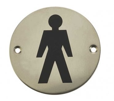 Frelan JS102PSS Stainless Steel Male Sex Symbol - 75mm - Polished Stainless Steel