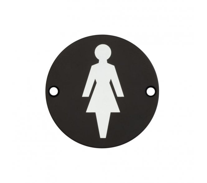 Frelan JS103MB Stainless Steel Female Sex Symbol - 75mm - Matt Black