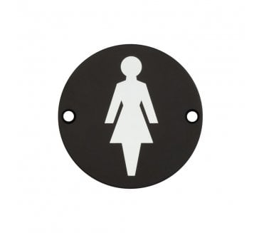 Frelan JS103MB Stainless Steel Female Sex Symbol - 75mm - Matt Black