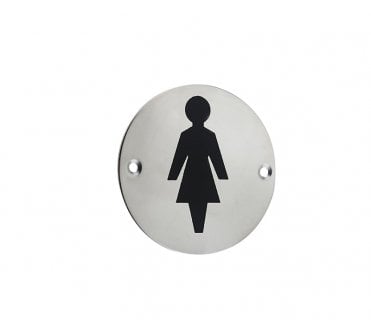 Frelan JS103PSS Stainless Steel Female Sex Symbol - 75mm - Polished Stainless Steel