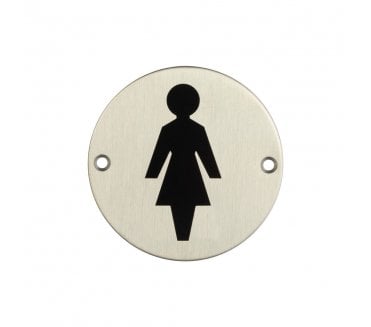 Frelan JS103SSS Stainless Steel Female Sex Symbol - 75mm - Satin Stainless Steel