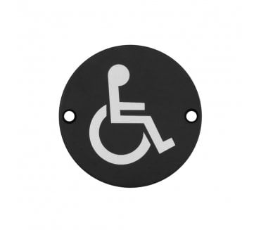 Frelan JS104MB Stainless Steel Less-Able Symbol - 75mm - Matt Black