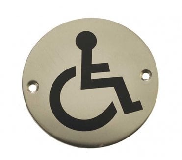 Frelan JS104PSS Stainless Steel Less-Able Symbol - 75mm - Polished Stainless Steel