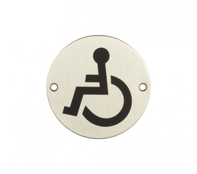 Frelan JS104SSS Stainless Steel Less-Able Symbol - 75mm - Satin Stainless Steel