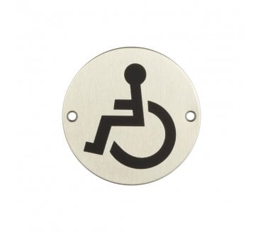 Frelan JS104SSS Stainless Steel Less-Able Symbol - 75mm - Satin Stainless Steel