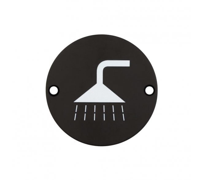Frelan JS106MB Stainless Steel Shower Symbol - 75mm - Matt Black