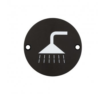 Frelan JS106MB Stainless Steel Shower Symbol - 75mm - Matt Black