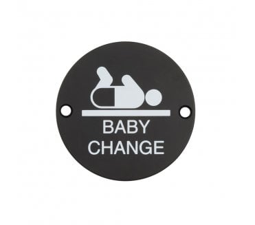 Frelan JS107MB Stainless Steel Baby Change Symbol - 75mm - Matt Black
