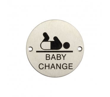 Frelan JS107SSS Stainless Steel Baby Change Symbol - 75mm - Satin Stainless Steel