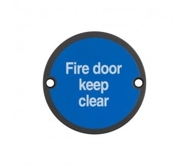 Frelan JS108MB Stainless Steel Fire Door Keep Clear Symbol - 75mm - Matt Black