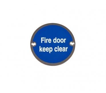 Frelan JS108PSS Stainless Steel Fire Door Keep Clear Symbol - 75mm - Polished Stainless Steel