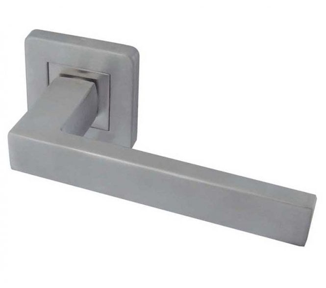 Frelan JSS280 Sirius Door Handles On Rose - Satin Stainless Steel