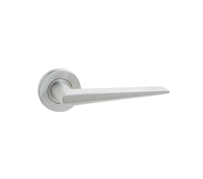 Frelan JSS360 Meteor Door Handles On Rose - Satin Stainless Steel
