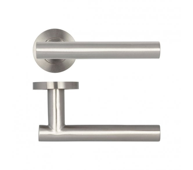 Frelan JSS412 Atlanta Lever On Round Rose - Satin Stainless Steel