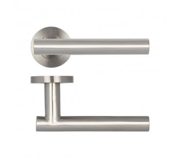 Frelan JSS412 Atlanta Lever On Round Rose - Satin Stainless Steel