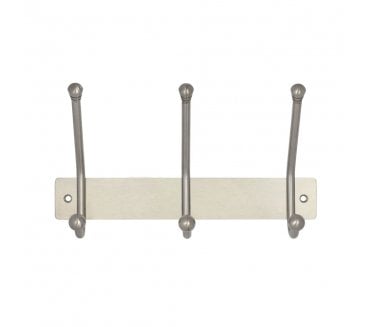 Frelan JSS800 Hookboard (3 Hat & Coat Hooks) - 250mm - Satin Stainless Steel