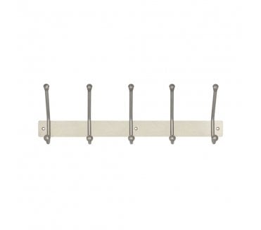 Frelan JSS801 Hookboard (5 Hat & Coat Hooks) - 450mm - Satin Stainless Steel
