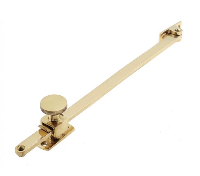 Frelan JV150PB Sliding Screw Down Casement Window Stays - Polished Brass