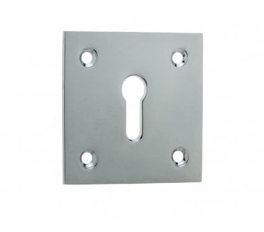 Frelan JV153PC Thin Profile Square Standard Keyhole Escutcheons - 50x50mm - Polished Chrome