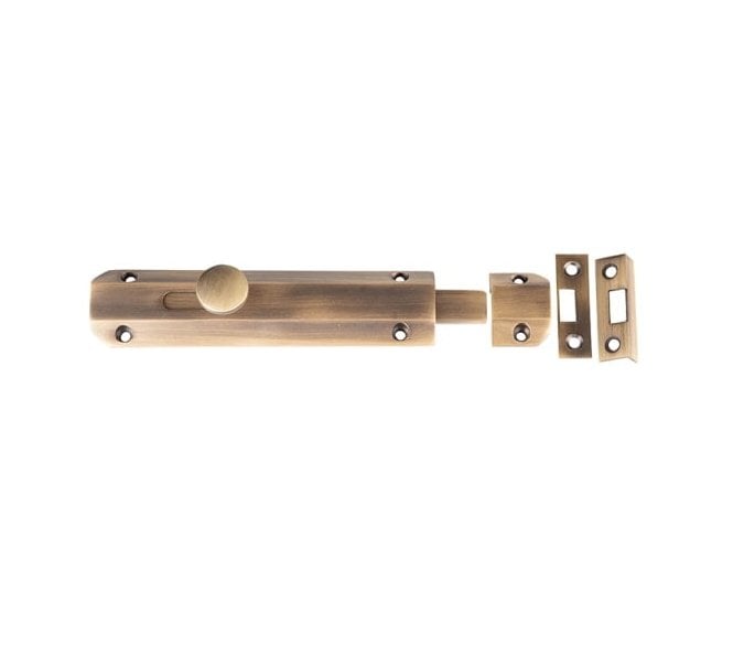 Frelan JV168AB Flat Surface Door Bolts - Antique Brass