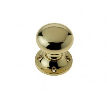 Frelan JV172A Mushroom Mortice Door Knob - Polished Brass