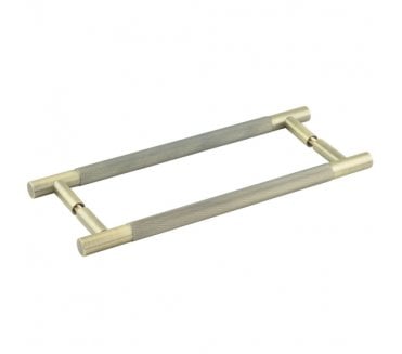 Frelan JV1800 Bari Knurled T-Bar Pull Handles - Back to Back (Pair) - Antique Brass