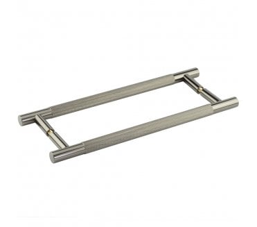 Frelan JV1800 Bari Knurled T-Bar Pull Handles - Back to Back (Pair) - Black NIckel