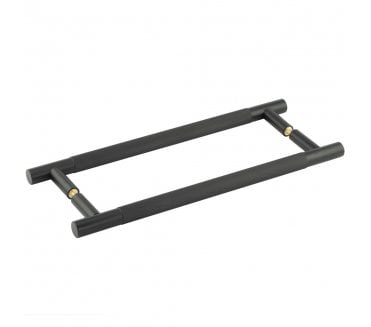 Frelan JV1800 Bari Knurled T-Bar Pull Handles - Back to Back (Pair) - Matt Black