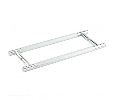 Frelan JV1800 Bari Knurled T-Bar Pull Handles - Back to Back (Pair) - Polished Chrome