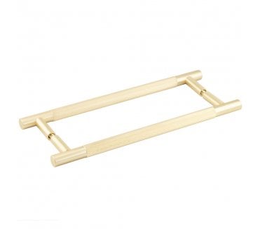 Frelan JV1800 Bari Knurled T-Bar Pull Handles - Back to Back (Pair) - Satin Brass