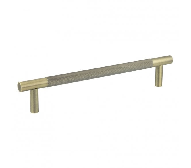 Frelan JV1800 Bari Knurled T-Bar Pull Handles - Rear Fix - Antique Brass