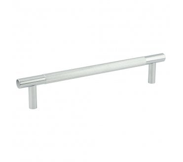 Frelan JV1800 Bari Knurled T-Bar Pull Handles - Rear Fix - Polished Chrome