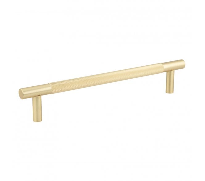 Frelan JV1800 Bari Knurled T-Bar Pull Handles - Rear Fix - Satin Brass