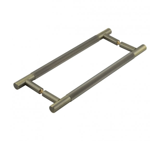 Frelan JV1803 Venice Lines T-Bar Pull Handle - Back to Back (Pair) - Antique Brass