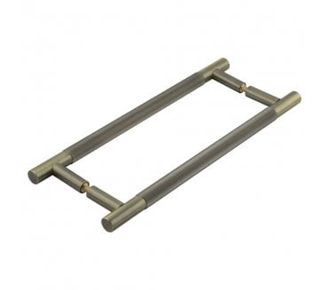 Frelan JV1803 Venice Lines T-Bar Pull Handle - Back to Back (Pair) - Antique Brass
